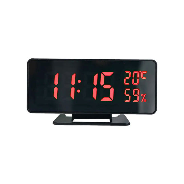 Digital speilklokke med temperaturvisning