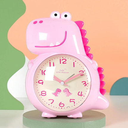 Rosa analog dinosaur vekkerklokke til jenter