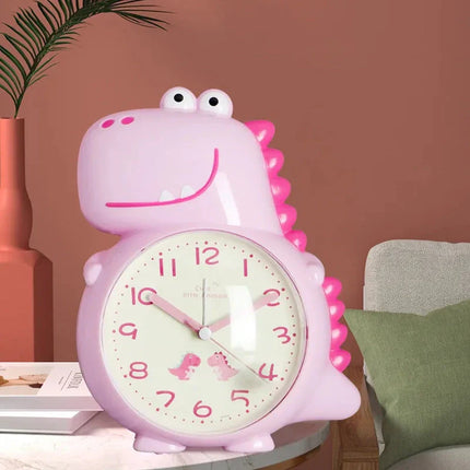 Rosa analog dinosaur vekkerklokke til jenter