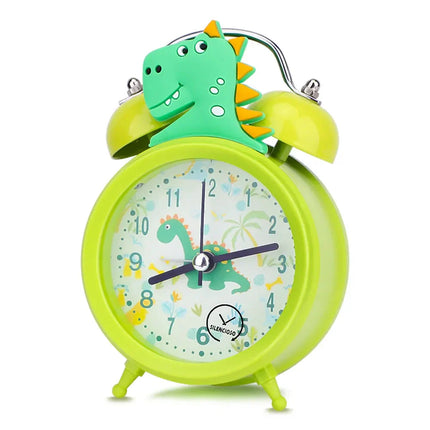 Grønn analog dinosaur vekkerklokke for barn