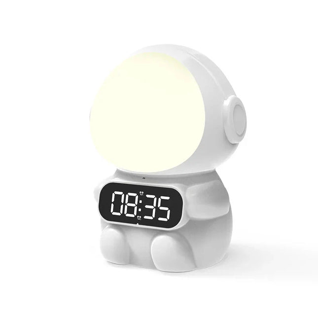 Astronaut vekkerklokke med nattlys for barn