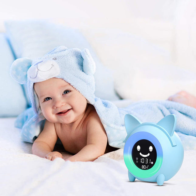 Vekkerklokke med nattlys for barnerommet