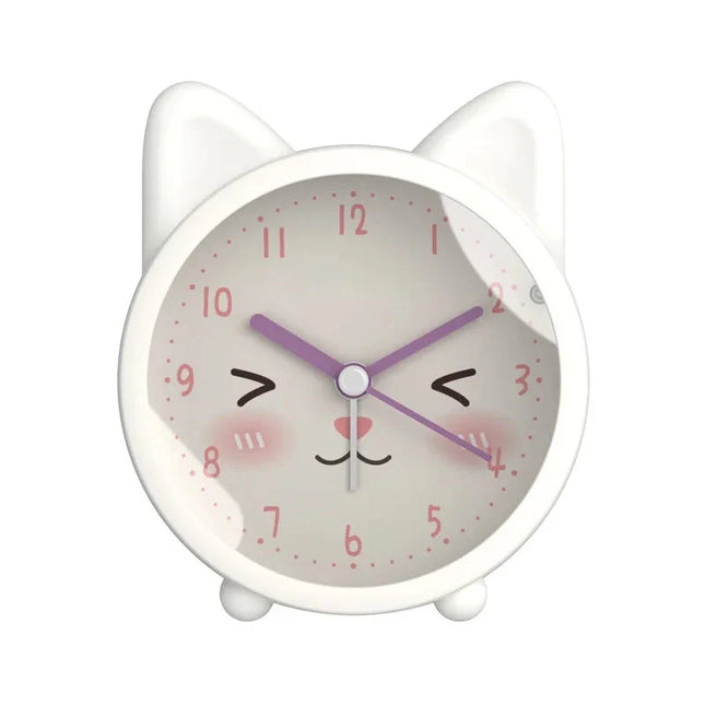 Analog katte vekkerklokke for små jenter