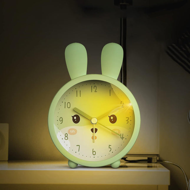 Rosa kanin analog vekkerklokke for jenter