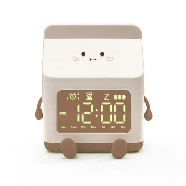 Søt melkekartong vekkerklokke for barn