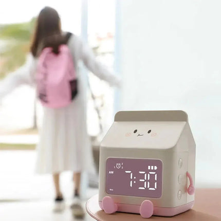 Søt melkekartong vekkerklokke for barn