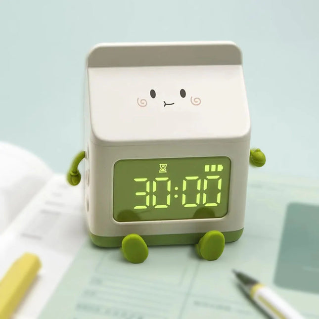 Søt melkekartong vekkerklokke for barn