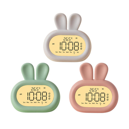 Søt kanin vekkerklokke med nattlys