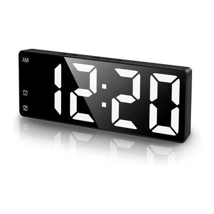 Batteridrevet LED-vekkerklokke med speil