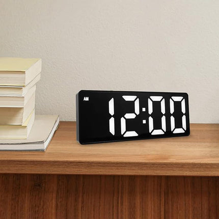 Batteridrevet LED-vekkerklokke med speil