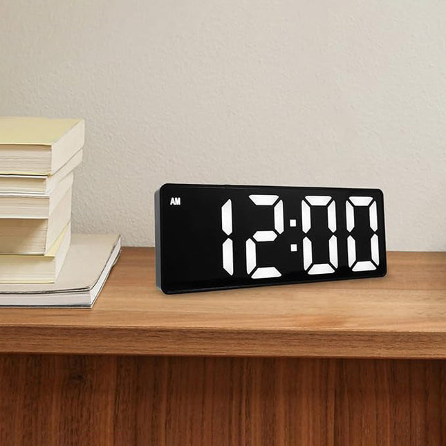 Batteridrevet LED-vekkerklokke med speil