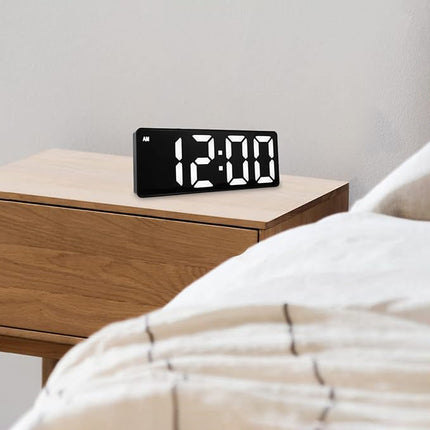 Batteridrevet LED-vekkerklokke med speil