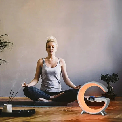 Vekkerklokke lampe med Bluetooth høyttaler