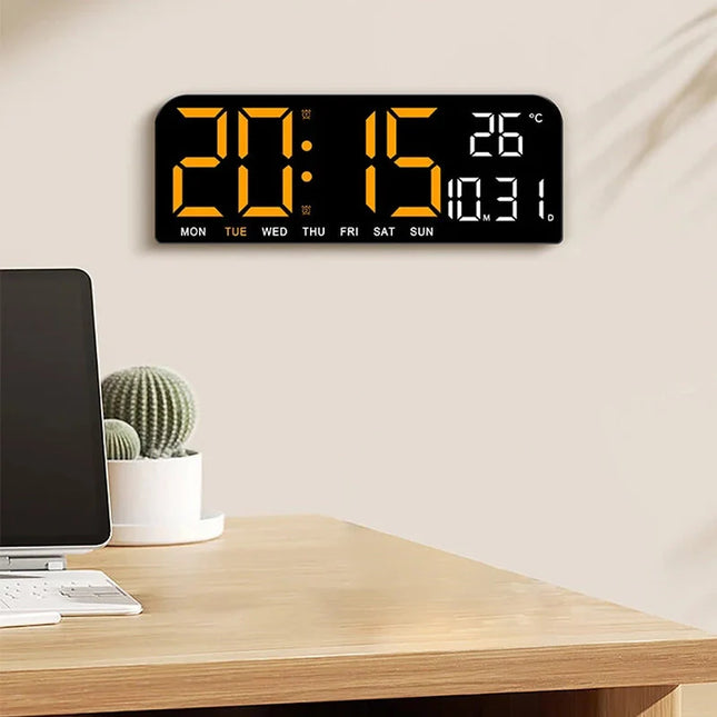 Stor LED vekkerklokke for vegg