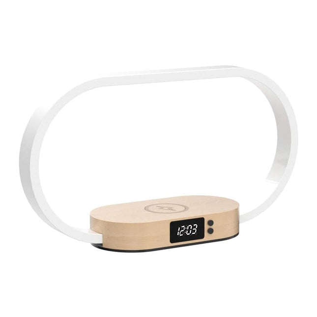 Moderne bordlampe med vekkerklokke