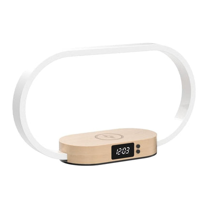 Moderne bordlampe med vekkerklokke