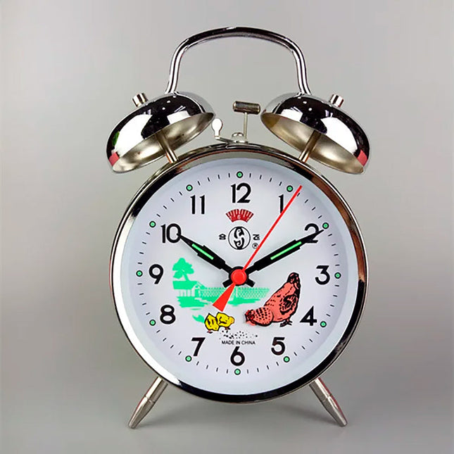 Mekanisk vekkerklokke med dobbel bjelle