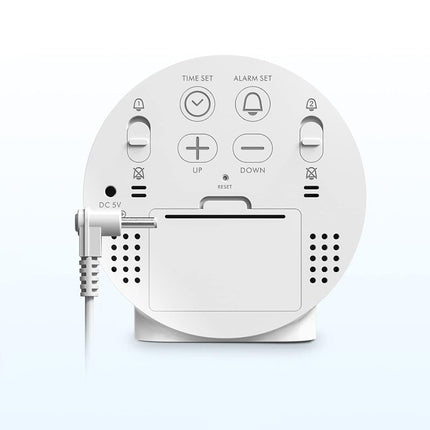 Rund batteridrevet digital vekkerklokke