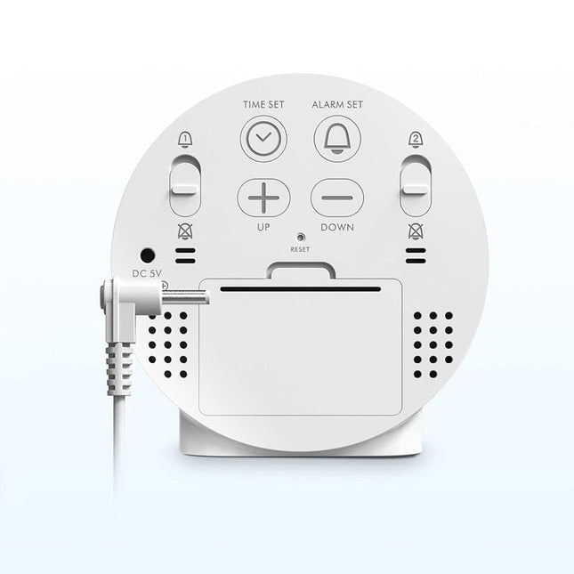 Rund batteridrevet digital vekkerklokke