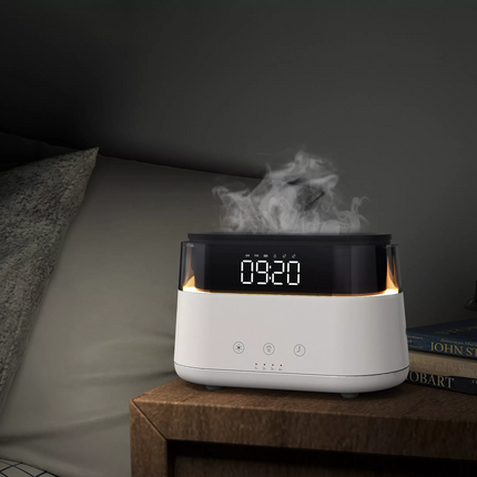 Vekkerklokke med aromadiffuser og nattlys