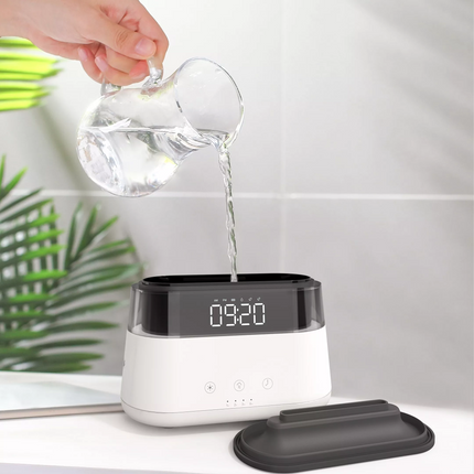 Vekkerklokke med aromadiffuser og nattlys