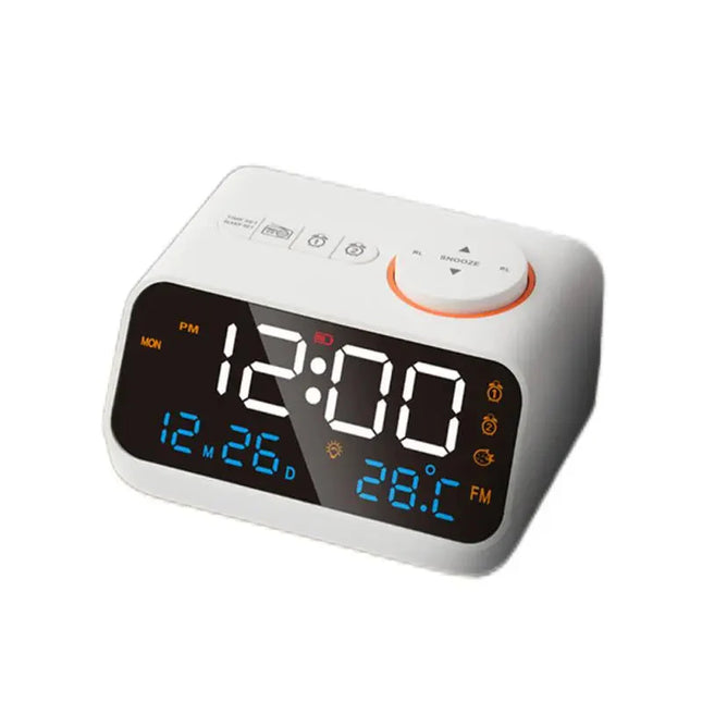Oppladbar digital klokkeradio med alarm
