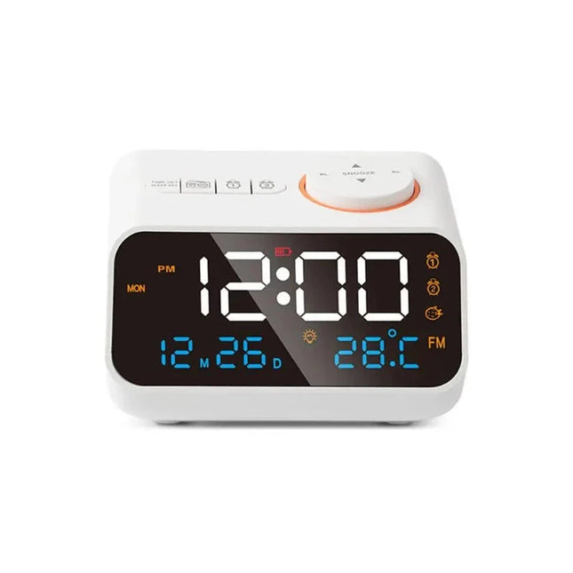 Oppladbar digital klokkeradio med alarm