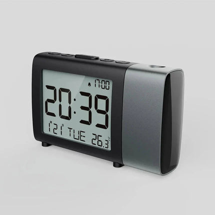 Batteridrevet vekkerklokke med projeksjon for reise