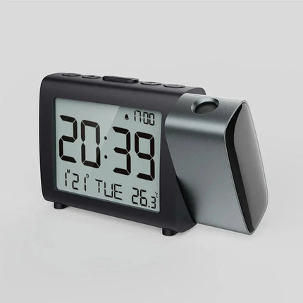 Batteridrevet vekkerklokke med projeksjon for reise