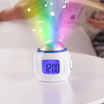 Vekkerklokke med stjerneprojektor for barnerom