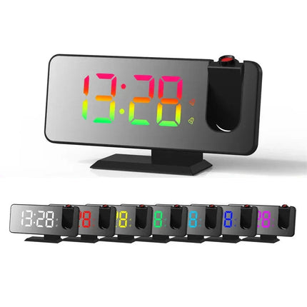 Strømdrevet vekkerklokke med speil og projeksjon