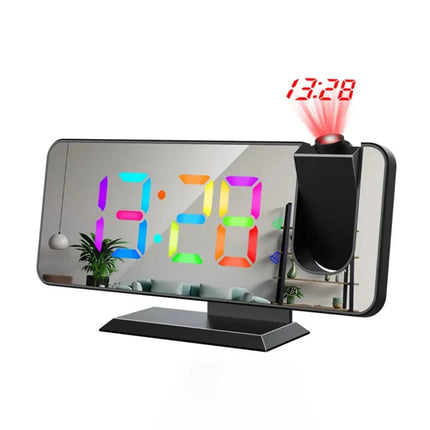 Strømdrevet vekkerklokke med speil og projeksjon