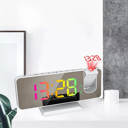 Strømdrevet vekkerklokke med speil og projeksjon