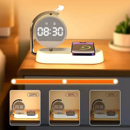 Soloppgang vekkerklokke med trådløs lader