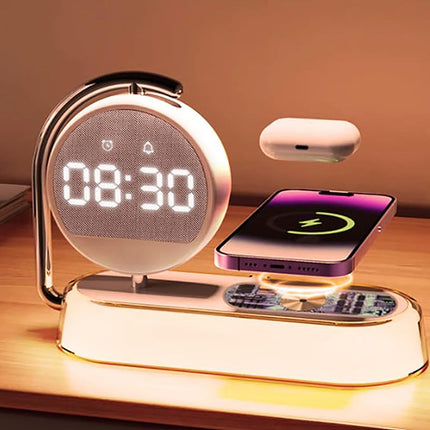 Soloppgang vekkerklokke med trådløs lader