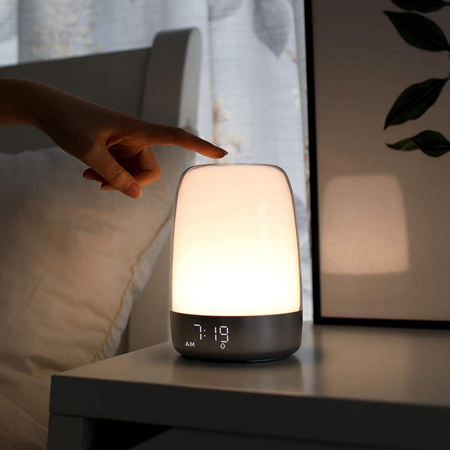 Nattbordslampe med soloppgang vekkerklokke