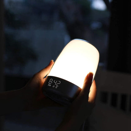 Nattbordslampe med soloppgang vekkerklokke