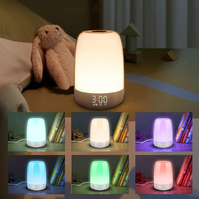 Nattbordslampe med soloppgang vekkerklokke