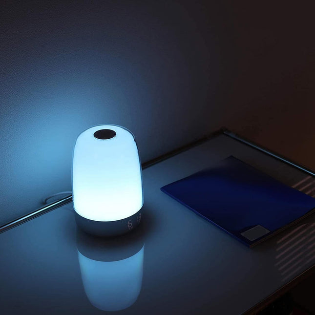 Nattbordslampe med soloppgang vekkerklokke