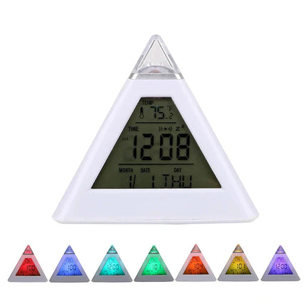 Pyramide vekkerklokke med stemningslys