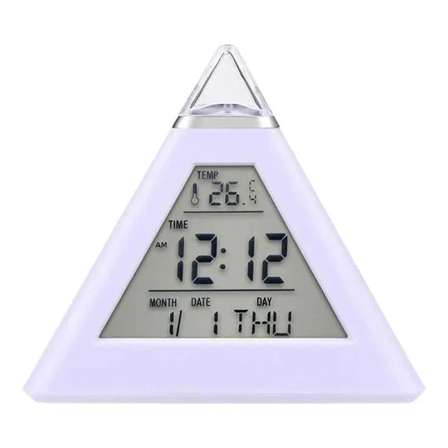 Pyramide vekkerklokke med stemningslys