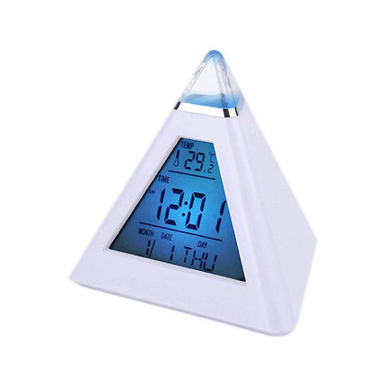 Pyramide vekkerklokke med stemningslys