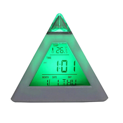 Pyramide vekkerklokke med stemningslys
