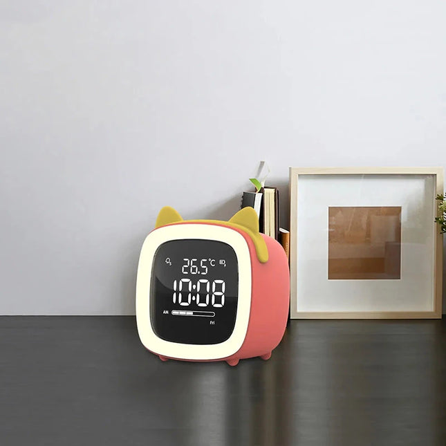 Digital vekkerklokke katt med nattlys