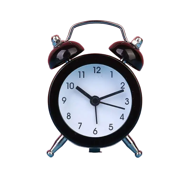Mini retro vekkerklokke med bjeller
