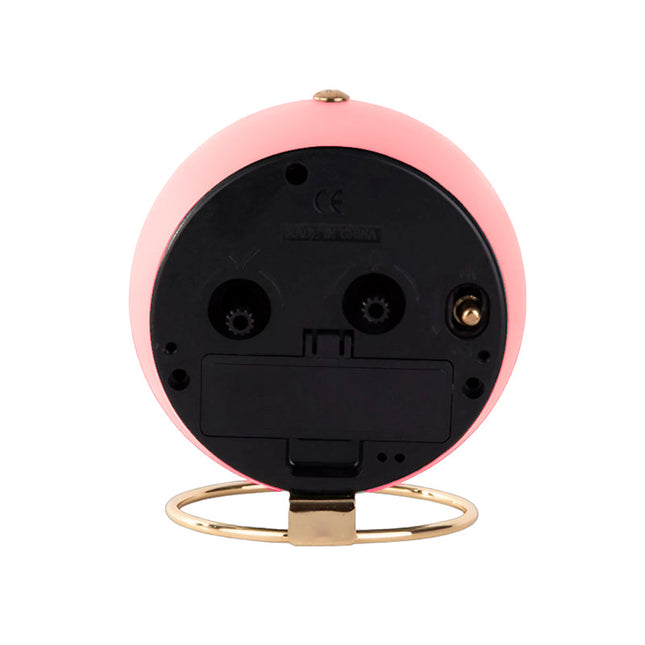 Rosa vintage vekkerklokke med gullstativ